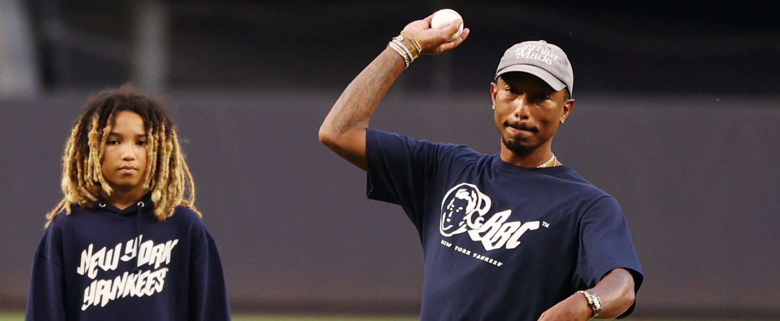 Pharrell First Pitch New York Yankees MLB Baseball 2022