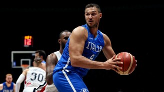 Danilo Gallinari Was Helped Off The Floor With A Left Knee Injury In An Italy World Cup Qualifier