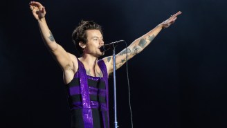 Harry Styles Tears Up As A Banner Is Raised At Madison Square Garden In Honor Of His 15-Show Residency