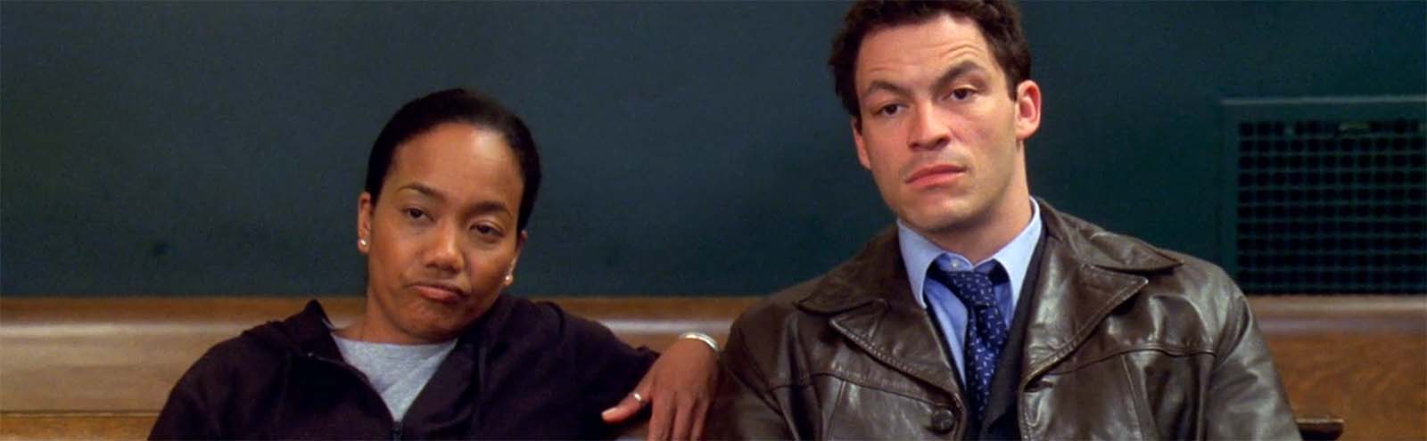 Sonja Sohn and Dominic West as Kima and McNulty on The Wire 2002