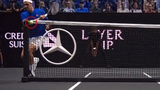 Roger Federer Somehow Hit A Shot Through The Net At The Laver Cup