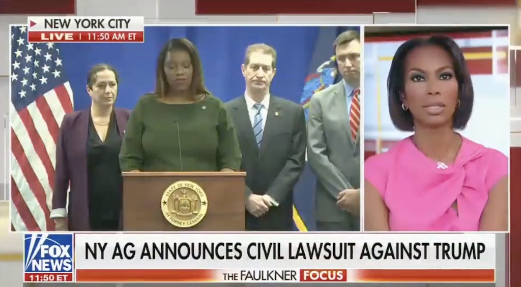 Fox News Cut Away From Letitia James Announcing She Was Suing Trump ...