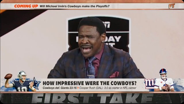 Stephen A. laughs at Michael Irvin having more confidence in the Cowboys  than the Bucs