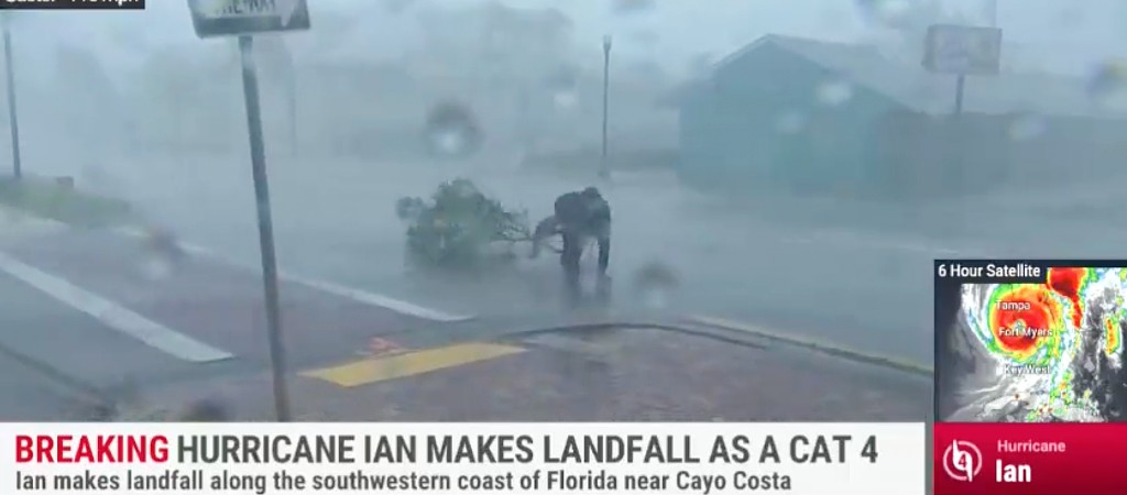 Jim Cantore Hurrican Ian Hit By Tree