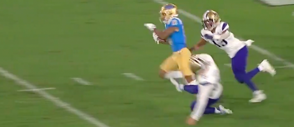 Washington's Kicker Avoided A Red Card For This Slide Tackle
