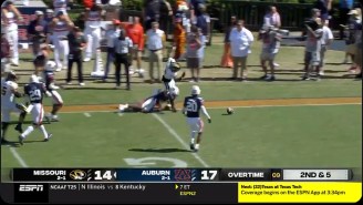 Mizzou Lost To Auburn After Dropping The Ball Reaching Out For A Winning TD In Overtime