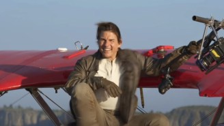Tom Cruise Is Now Also Apparently Willing To Risk Life And Limb Even For A Little CinemaCon Intro Featuring A Truly Bonkers Biplane Stunt