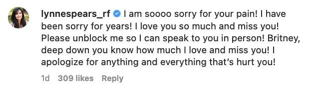 Lynne Spears Britney Instagram Apology