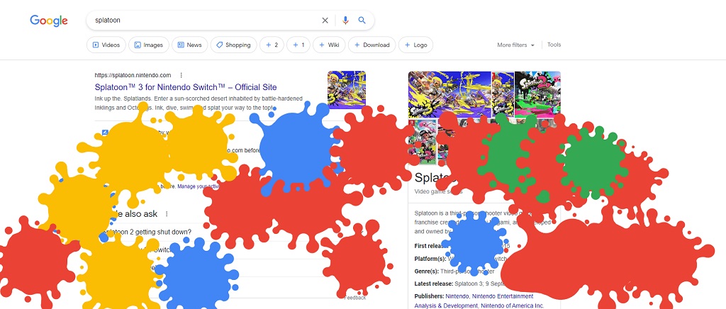 Splatoon Google Easter Egg