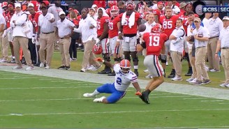 Georgia’s Brock Bowers Caught A 73-Yard TD After It Bounced Off The Defender’s Helmet