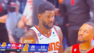 Damian Lillard Got Caught Talking Trash To Deandre Ayton Before His Missed A Late Free Throw During Blazers-Suns