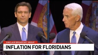 People Thought Ron DeSantis Looked Like A Malfunctioning Robot When He Refused To Answer Charlie Crist About Running In 2024