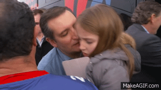 Ted Cruz tries to kiss his daughter