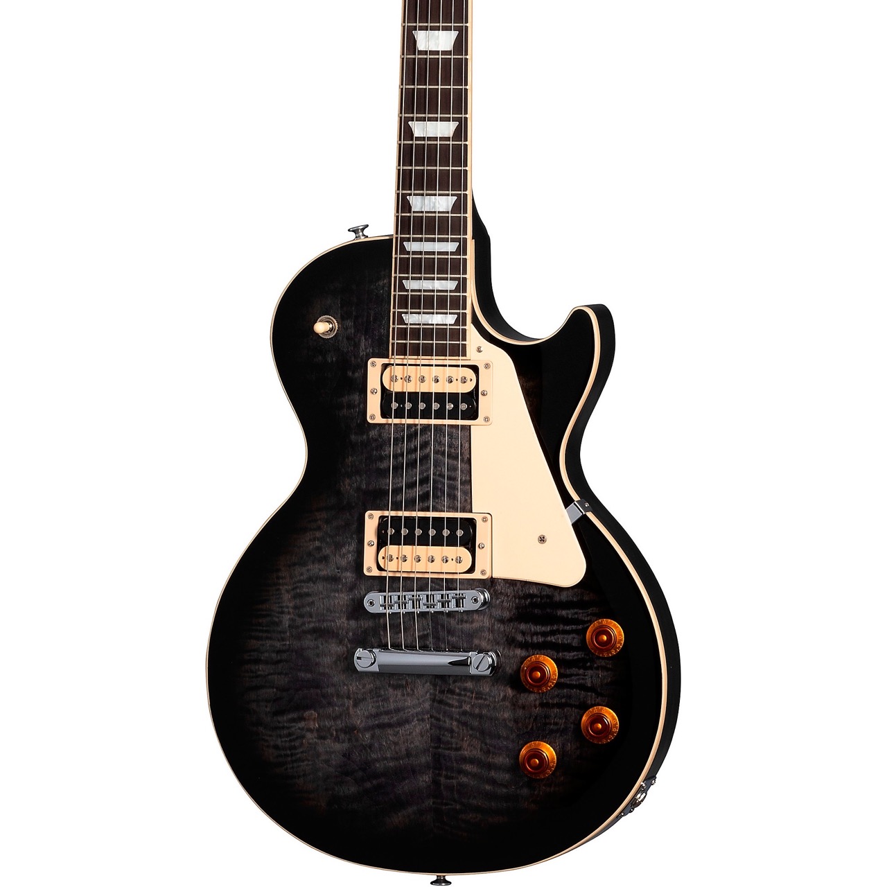 Gibson Les Paul Traditional Pro V Flame Top Electric Guitar Transparent Ebony Burst