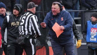 Bret Bielema Tweeted A Response To A No-Call On An Apparent Pick Play In Michigan’s Win Over Illinois