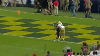 Notre Dame’s Braden Lenzy Hugged A Defensive Back So He Could Haul In A Crazy Touchdown Catch