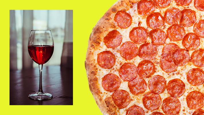 pizza wine