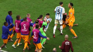 A Brawl Nearly Broke Out During Argentina-Netherlands After Leandro Paredes Kicked A Ball Into The Dutch Bench