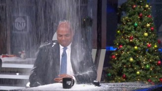 Charles Barkley Got A Bunch Of Fake Snow Dumped On Him As Part Of A Very Good Prank