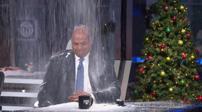 Charles Barkley Got Fake Snow Dumped On Him In Good Prank Charles Barkley Got Fake Snow Dumped On Him In Good Prank