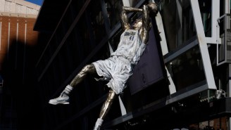 The Mavs Unveiled Their New Gigantic Dirk Nowitzki Statue