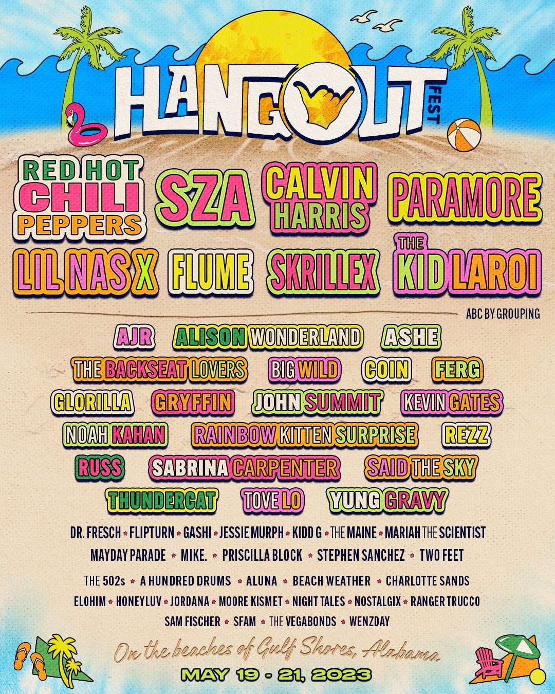 Hangout Festival 2023 Lineup SZA, Paramore, Chili Peppers