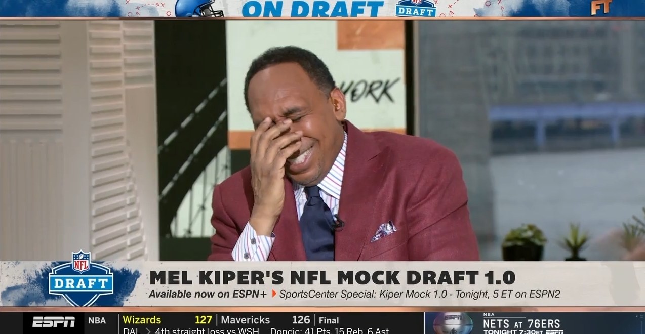 stephen a smith laughing chicago bears draft booty