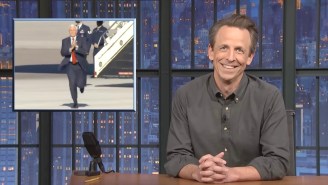 Seth Meyers Took Time From His Show Last Night To Once Again Laugh At That Classic Clip Of Mike Pence Clapping While Running