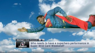 An Insane NFL Network Super Wild Card Segment Featured Michael Irvin Flying In A Superman Suit