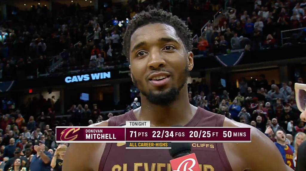 Bulls fall to Cavs in OT, Donovan Mitchell scores 71 points