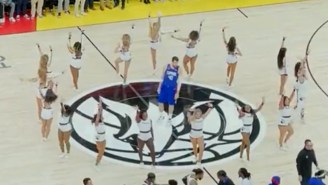 Ivica Zubac Got Trapped At Midcourt While Surrounded By The Timberwolves Dancers