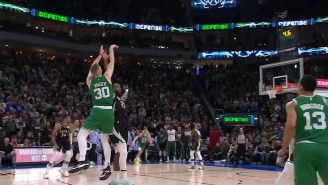 Sam Hauser Hit A Ridiculous 3 Over Khris Middleton To Force Overtime In Celtics-Bucks