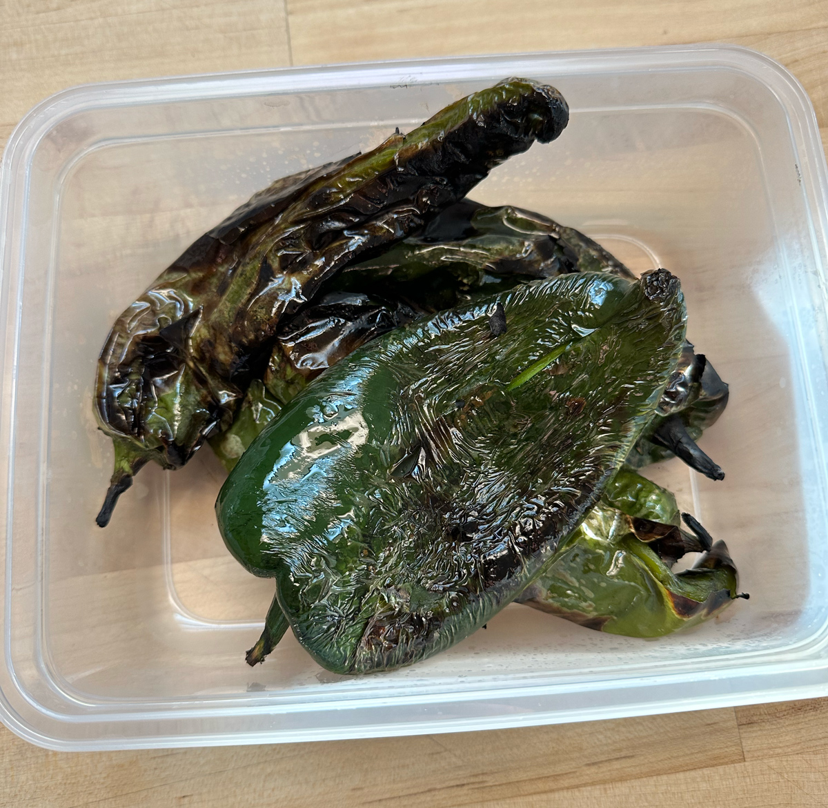 Charred Chiles for Chile Verde
