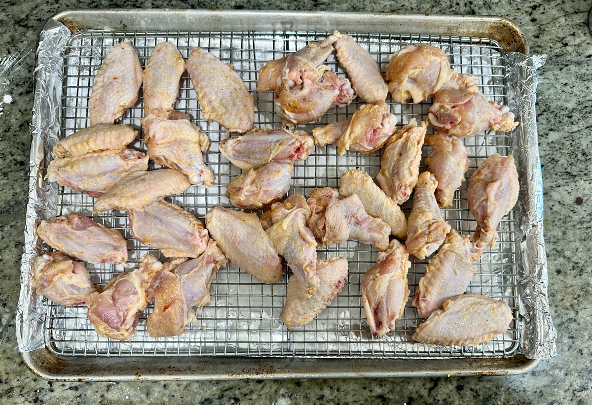 Raw Chicken on a rack