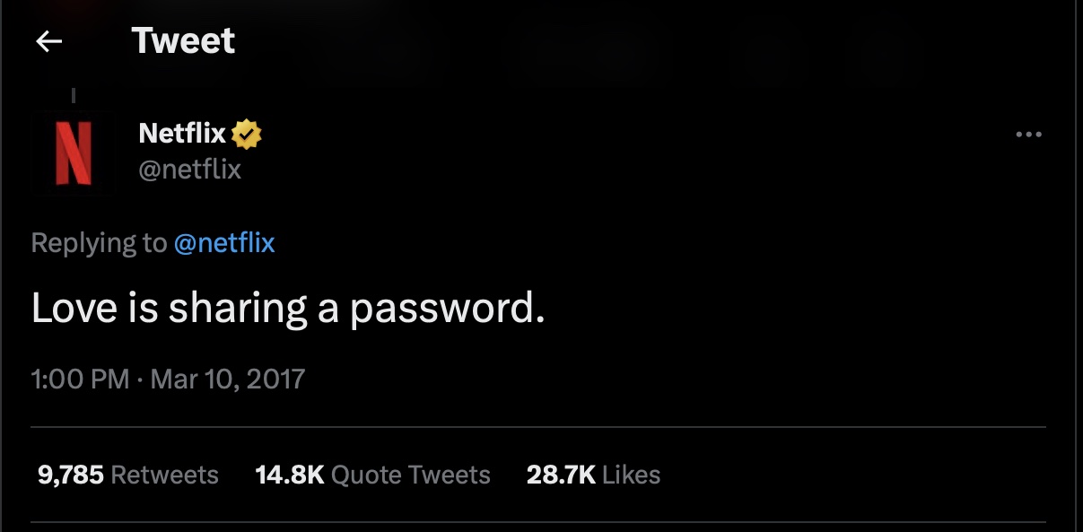 Angry Netflix Users Dragging Out Poorly Aged Password Tweet