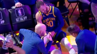 Steph Curry Left Mavs-Warriors After Banging Knees With McKinley Wright IV