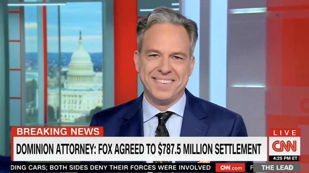 Jake Tapper Laughed At Fox News Settlement Statement 7581