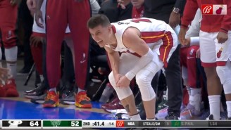 Tyler Herro Broke His Right Hand (And Still Took A Three Afterwards) In Game 1 Against The Bucks