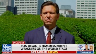 Ol’ Pudding Fingers Ron DeSantis Gave An Awkward, Squinty Interview While Inexplicably Staring Directly At The Sun