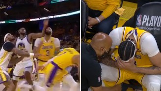 Anthony Davis Left Game 5 Of Lakers-Warriors After An Elbow To The Face From Kevon Looney