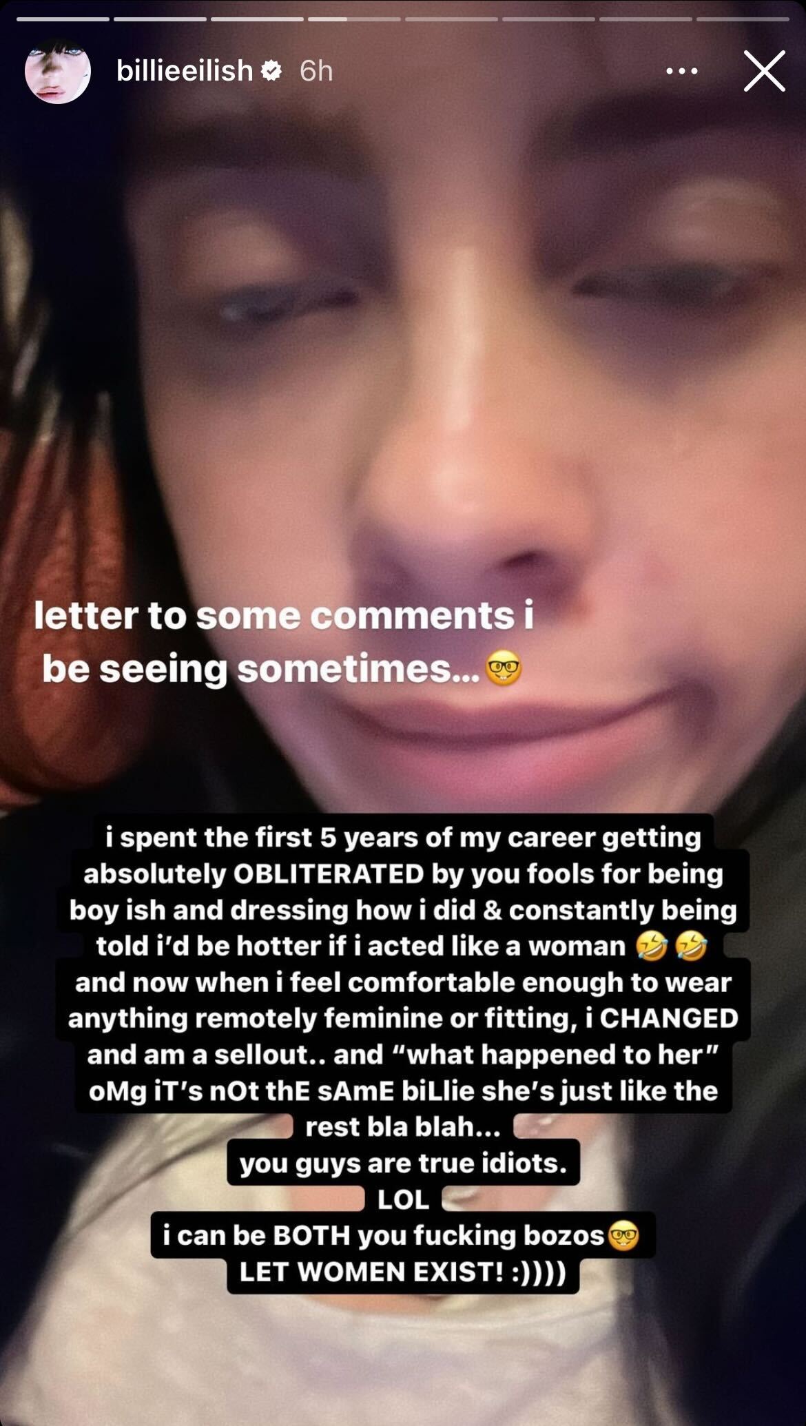 Billie Eilish Responded To Comments About Her Wardrobe