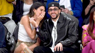 A Photo Of Bad Bunny Talking In Kendall Jenner’s Ear Has People Hilariously Resurrecting A Classic Meme