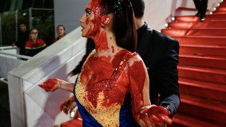 A Ukrainian Influencer Covered Herself In Fake Blood At The Cannes Film Festival To Protest The Russian Invasion