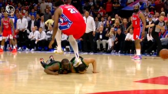 Joel Embiid Accidentally Stomped On The Back Of Grant Williams’ Head