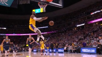 LeBron James Fumbled The Ball Out Of Bounds Trying His Patented Reverse Dunk On A Fast Break