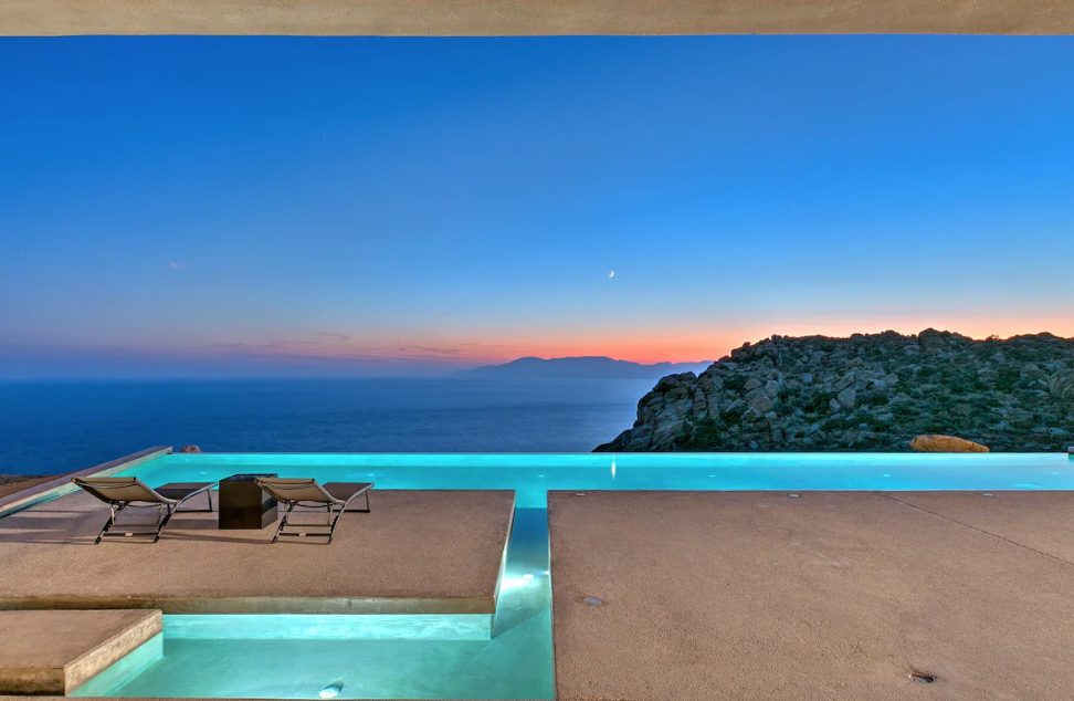 luxury pools, greece, airbnb
