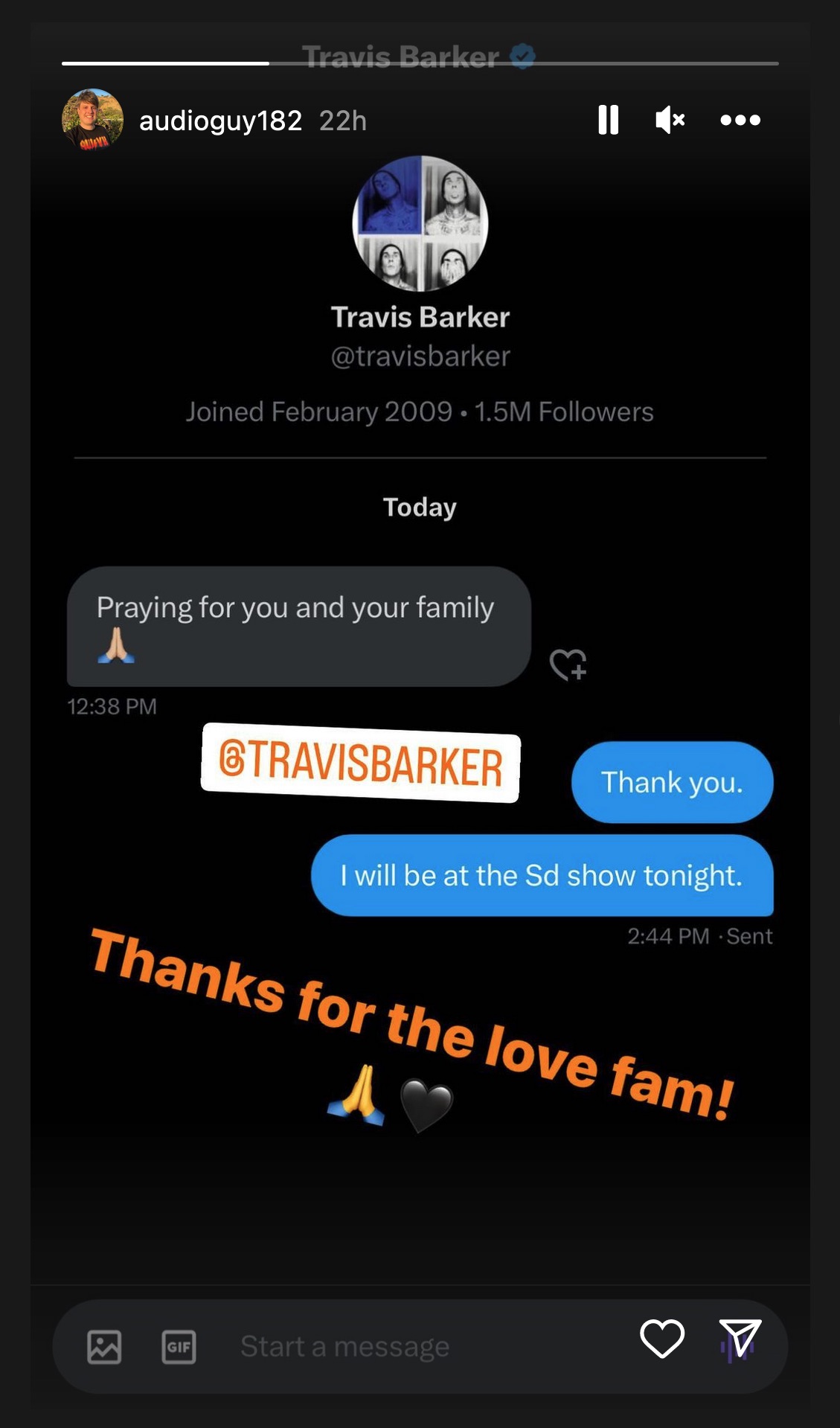 Brian Szasz Blink-182 Travis Barker DM Titanic Submarine