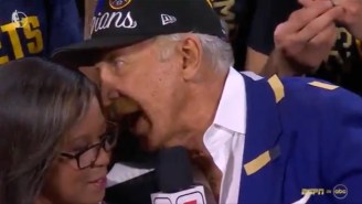 Nuggets Owner Stan Kroenke Awkwardly Talked Into Lisa Salters’ Ear As He Accepted The Larry O’Brien Trophy