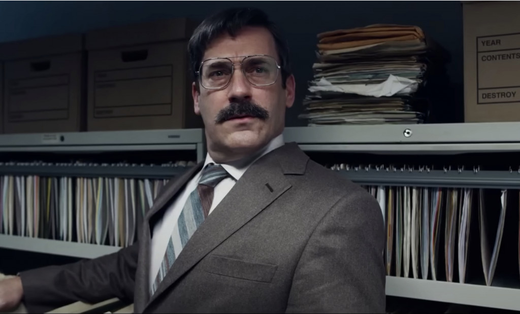 'Corner Office' Trailer: Jon Hamm As Weirdo With A Mustache
