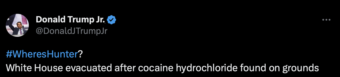 Don Jr Cocaine Tweet